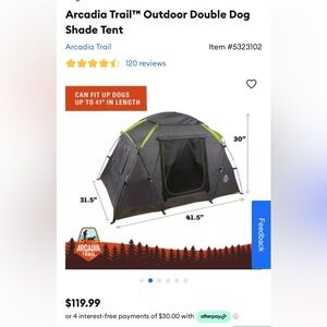 Blue Arcadia Trail Full Coverage Dog Tent